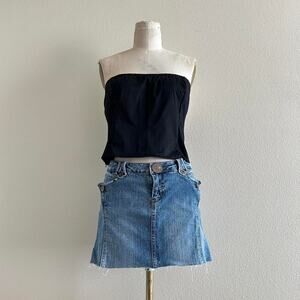 handmade black corset style strapless tube top
